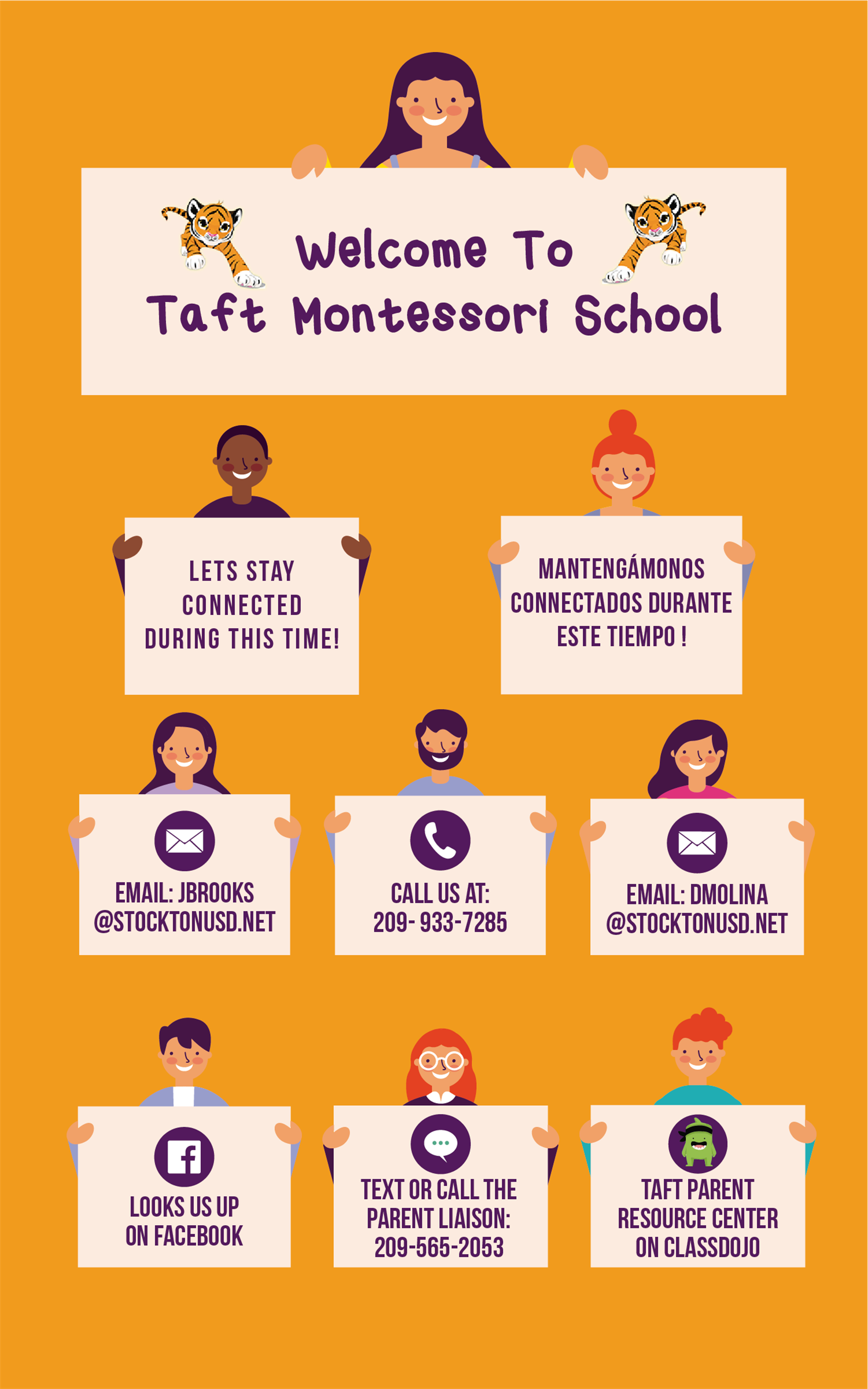Image of various ways to contact the school Image of various ways to contact the school